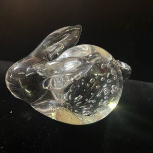 Vintage Glass Rabbit Bunny Leonard Silver Mfg Co Paperweight Figurine